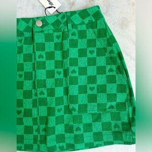 CHECKERED MINI SKIRT. Womens size S. NWT